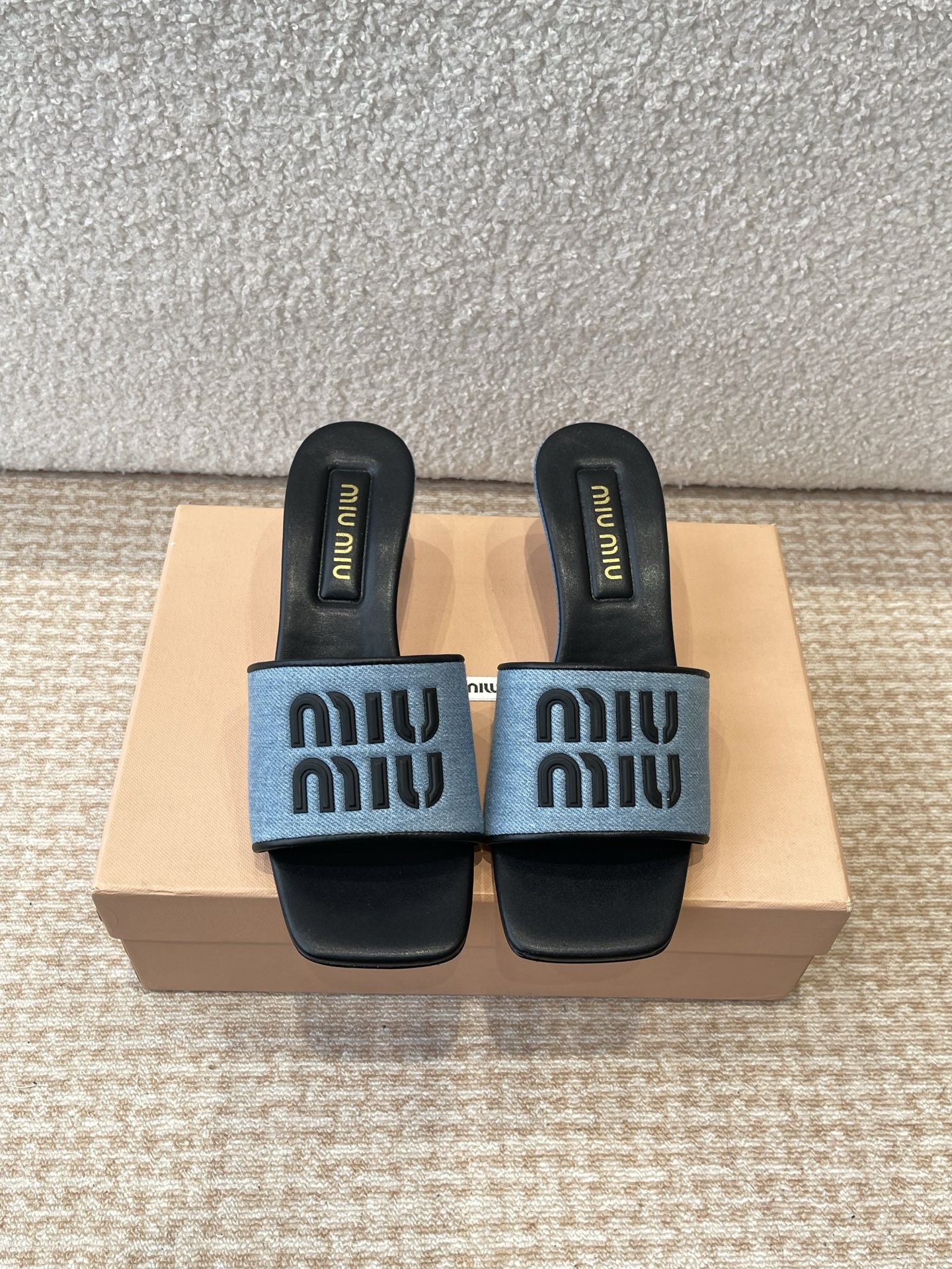 Miu Miu Women's Denim Heeled Sandals Lambskin Lining Summer Slippers 3 i1745826844898 2296 0 0