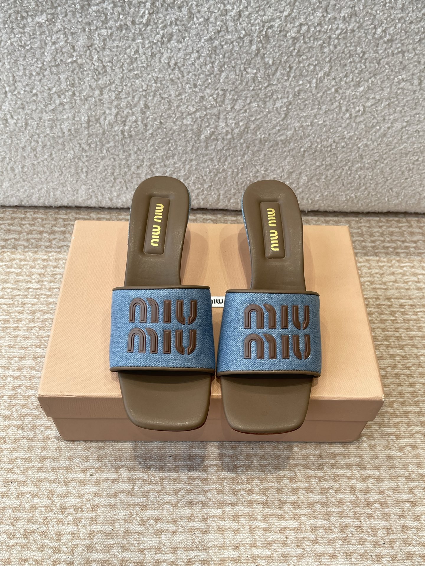 Miu Miu Denim Heeled Sandals Women's Summer Mules Slides Designer Shoes 3 i1745826861269 4154 0 0