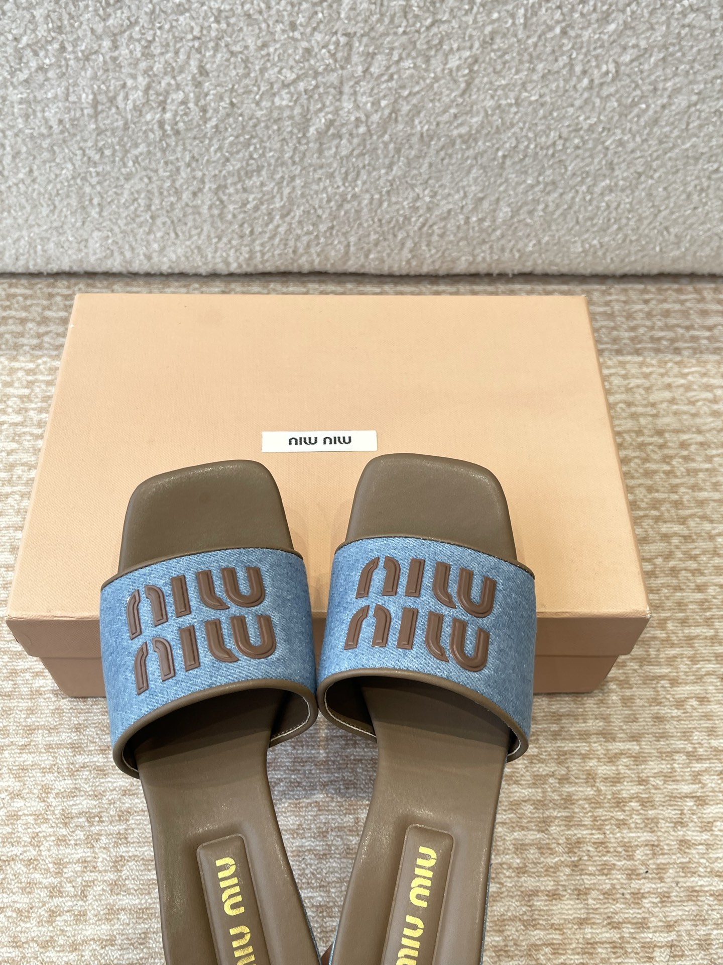 Miu Miu Denim Heeled Sandals Women's Summer Mules Slides Designer Shoes 8 i1745826861346 4359 0 6