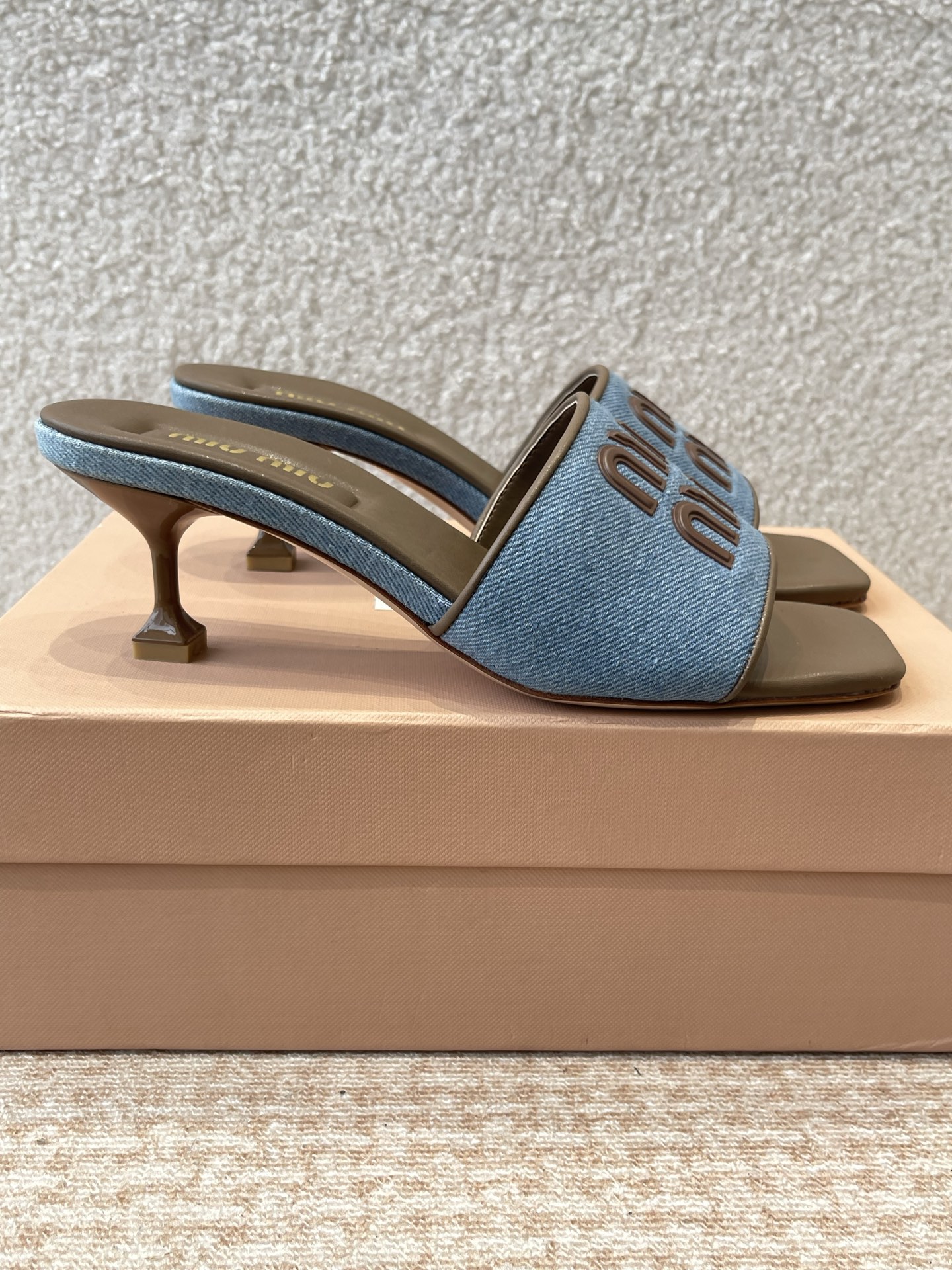 Miu Miu Denim Heeled Sandals Women's Summer Mules Slides Designer Shoes 4 i1745826866075 3745 0 1