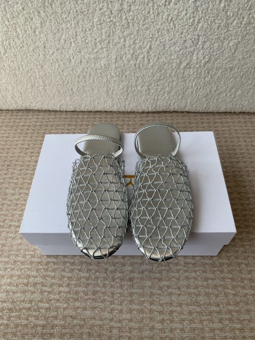 The Row Silver Net Slingback Sandals Comfortable Summer Essential