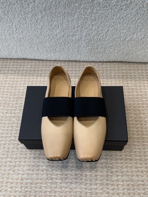 UMA WANG Ballet Flats Vintage Distressed Nappa Leather Shoes For Women