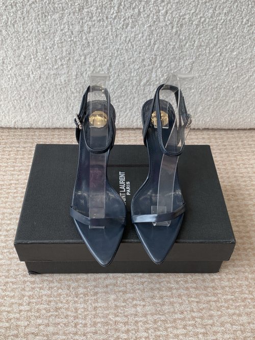 Saint Laurent Women's Logo-Heel Sandals, Luxury Designer Heels, Size 35-42