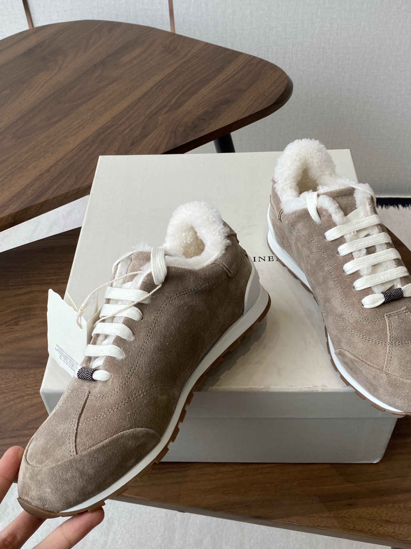 Latest Brumello Cucinelli Wool Tie Shoes with Unique Design and TPU Sole - 图片 5