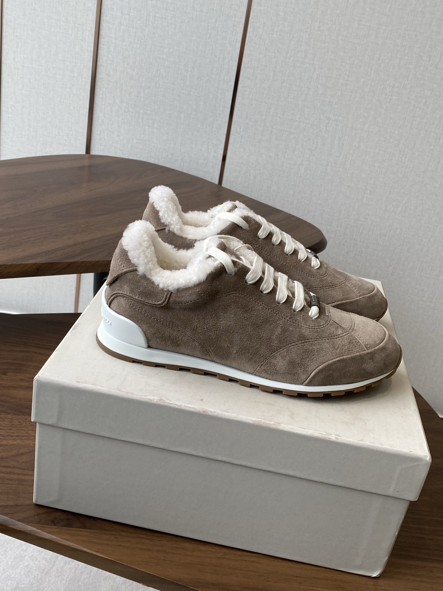 Latest Brumello Cucinelli Wool Tie Shoes with Unique Design and TPU Sole - 图片 3