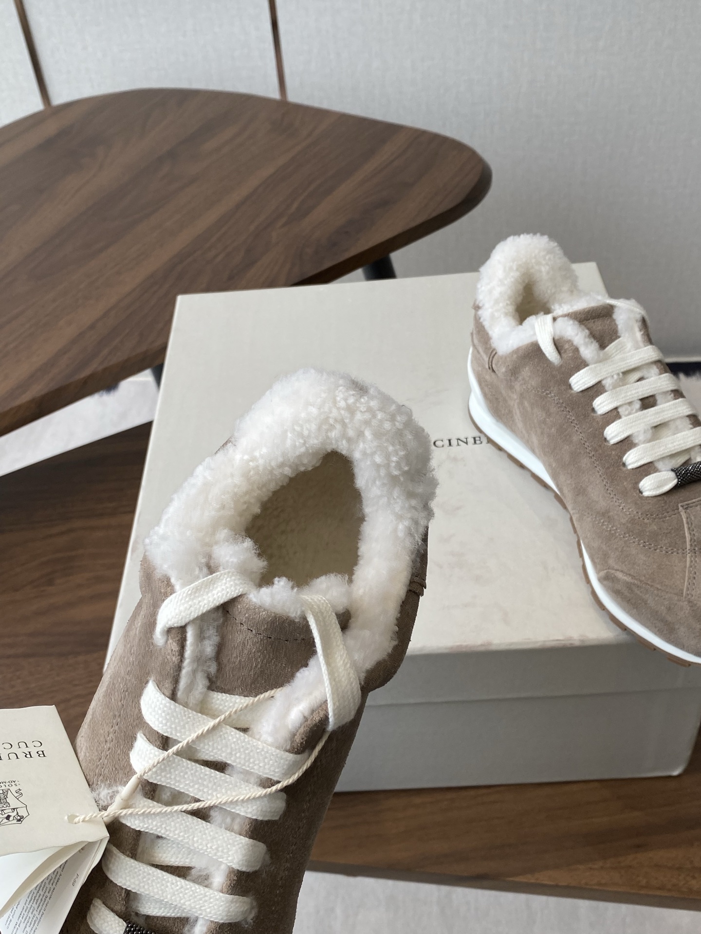 Latest Brumello Cucinelli Wool Tie Shoes with Unique Design and TPU Sole - 图片 7