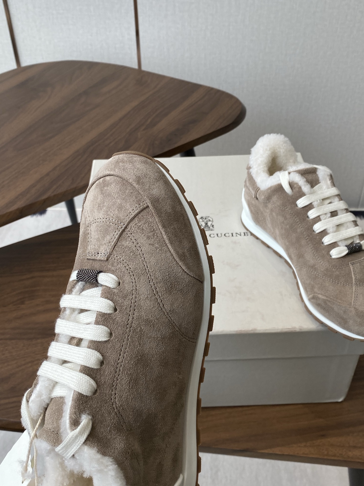 Latest Brumello Cucinelli Wool Tie Shoes with Unique Design and TPU Sole - 图片 6