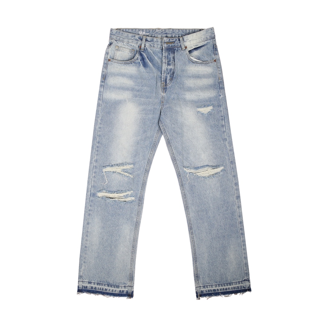 Jeans de Celine con efecto desgastado y flecos, teñido con enzimas y múltiples lavados, suaves y cómodos, tallas S M L …