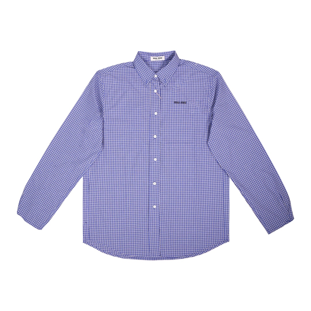 Miu Nuevo Artículo de la Temporada Camisa de Cuadros, Clásico Color de Cuadros Retro, Tejido de Hilo Teñido de 100 Cabo…
