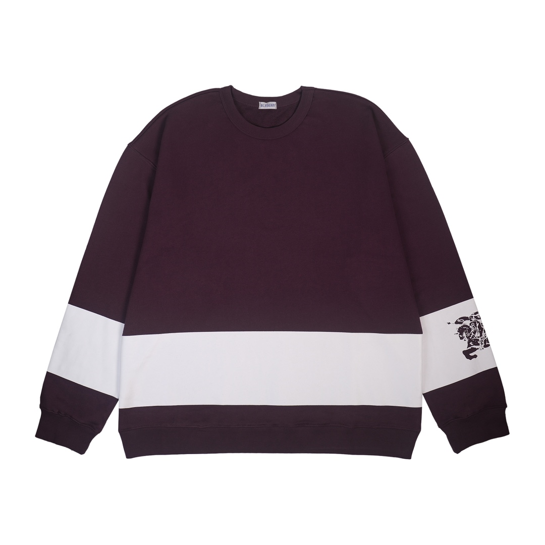 Burberr* BBR 24 nuevo modelo, sudadera de cuello redondo con grandes rayas delanteras y traseras y caballo de guerra, d…