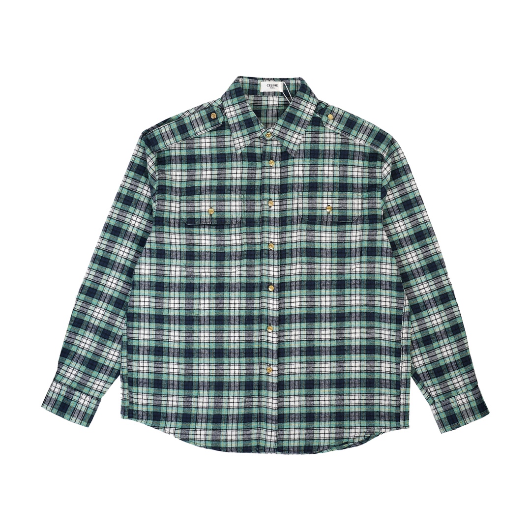 CE Nueva camisa de cuadros con hilo de nudos, algodón personalizado de doble hilo de nudos teñido, toda la prenda usa c…