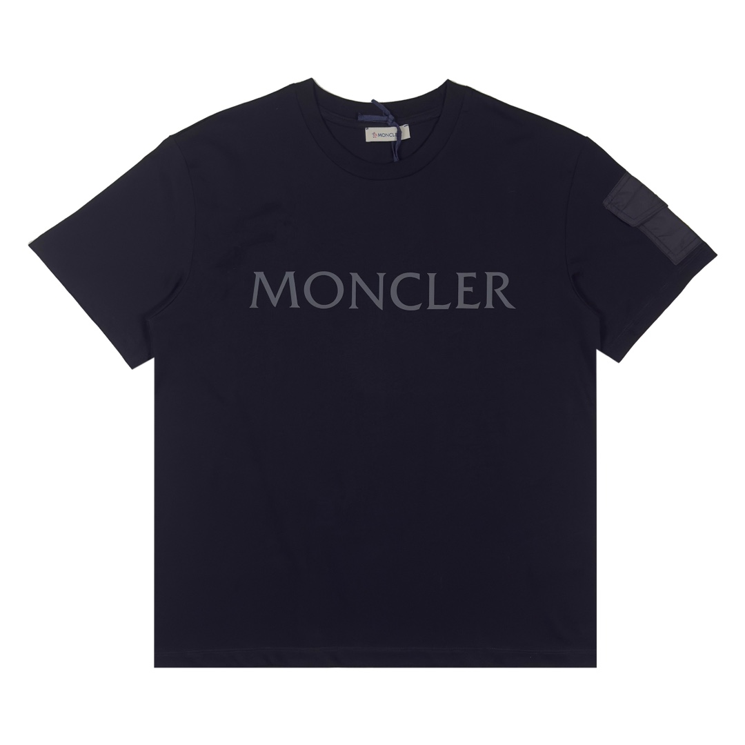 Camiseta de manga corta Moncler con bolsillo de parche con logotipo, tallas XS-L