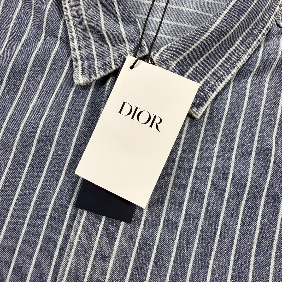 Dior Dior 刺绣字母条纹水洗牛仔衬衫 码数S-XL