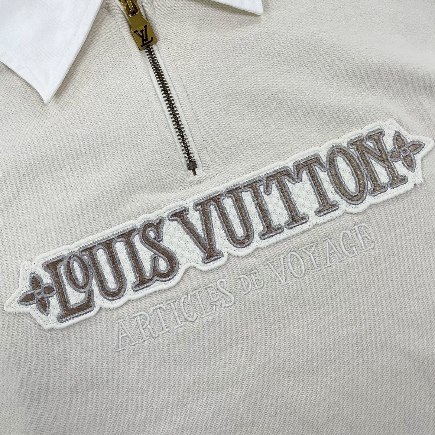 Louis Vuitton LV 绣花字母半拉链翻领套头卫衣 码数XS-L