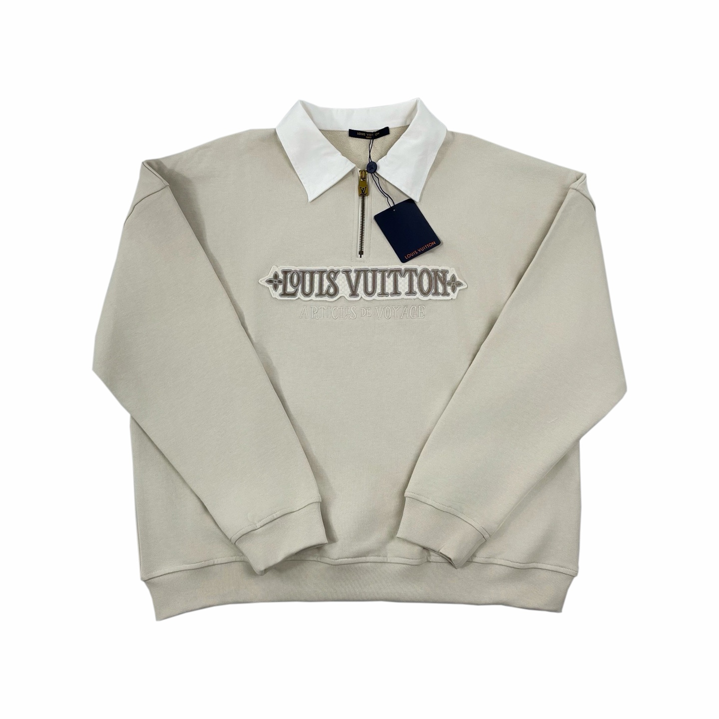 Louis Vuitton LV 绣花字母半拉链翻领套头卫衣 码数XS-L