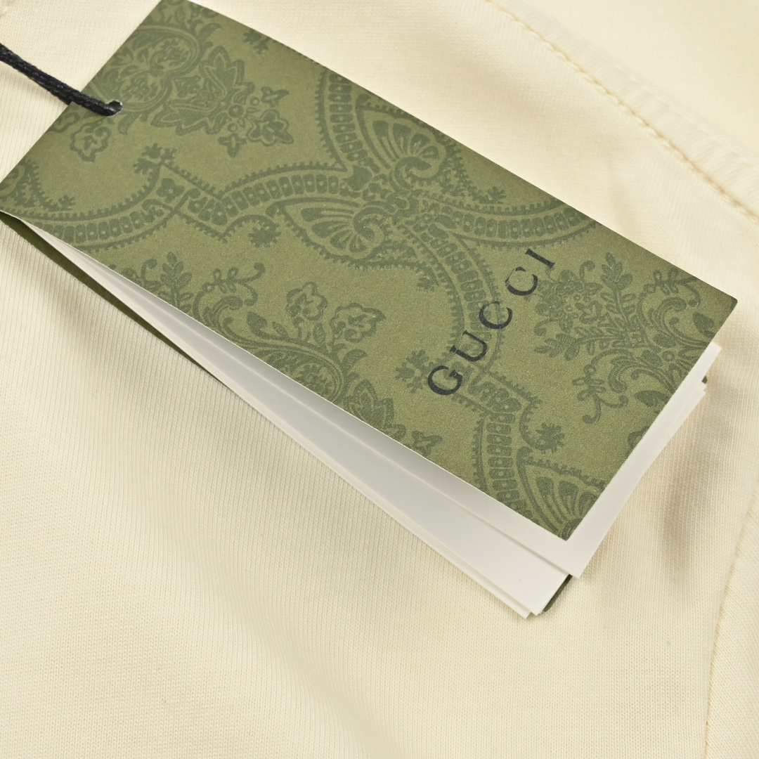 GUCCI/古驰2023ss太阳花印花短袖 水浆印花工艺圆领直筒版型