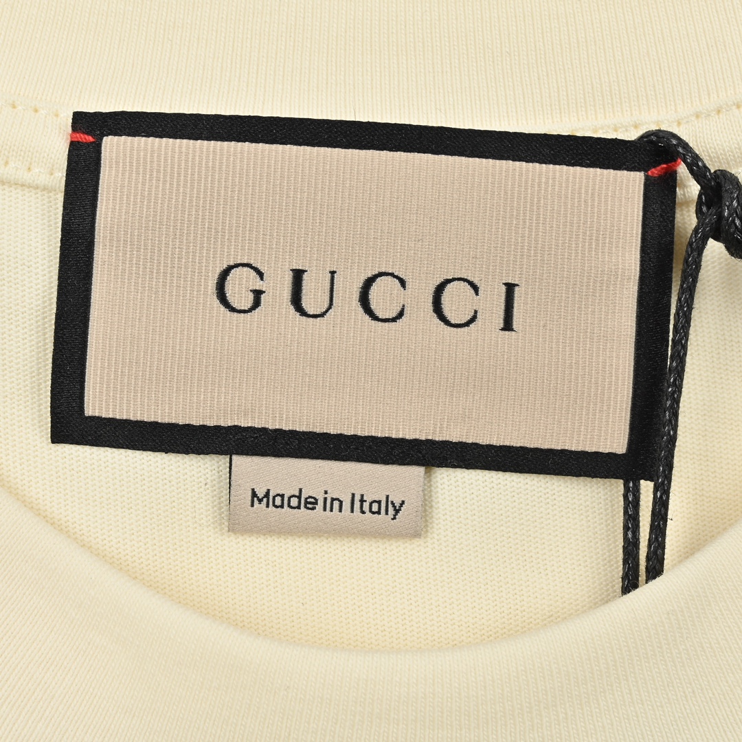 GUCCI/古驰2023ss太阳花印花短袖 水浆印花工艺圆领直筒版型