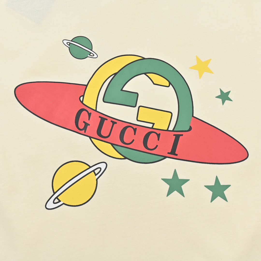 Gucci古驰24ss新款星球图案印花短袖