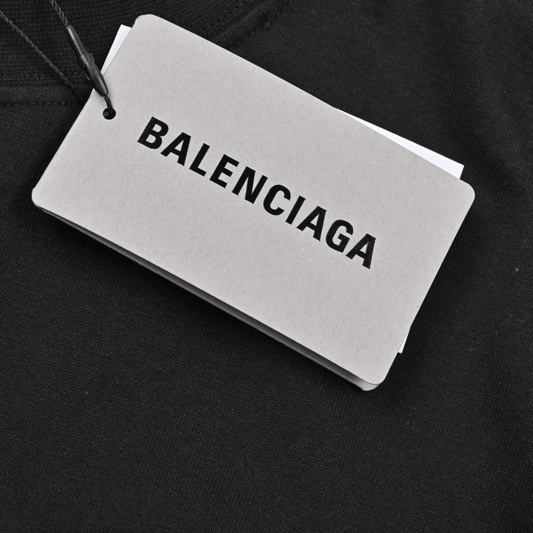 Balenciaga巴黎世家BLCG 24SS 大廓形火焰短袖T恤 黑色