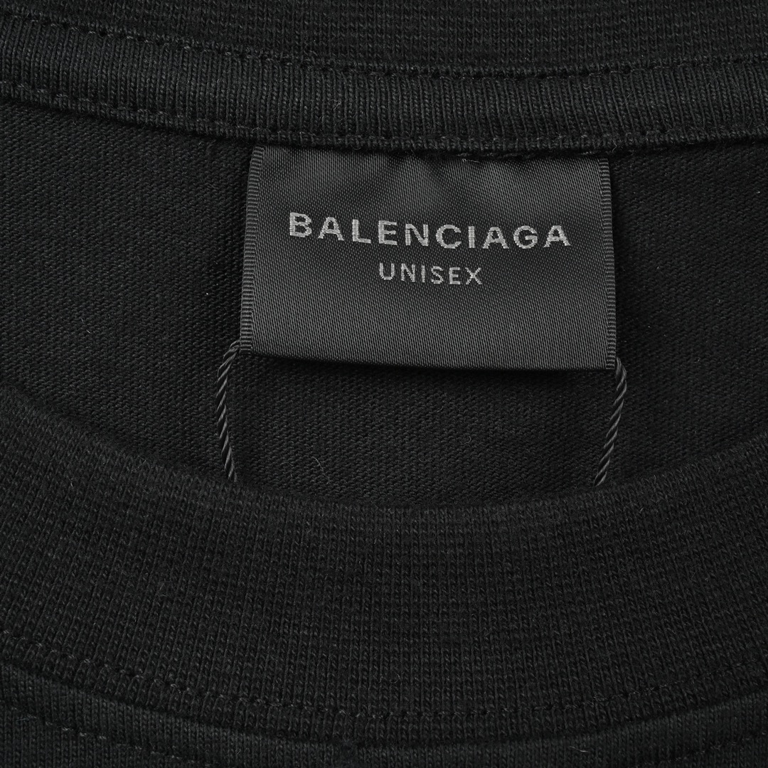 Balenciaga巴黎世家BLCG 24SS 大廓形火焰短袖T恤 黑色
