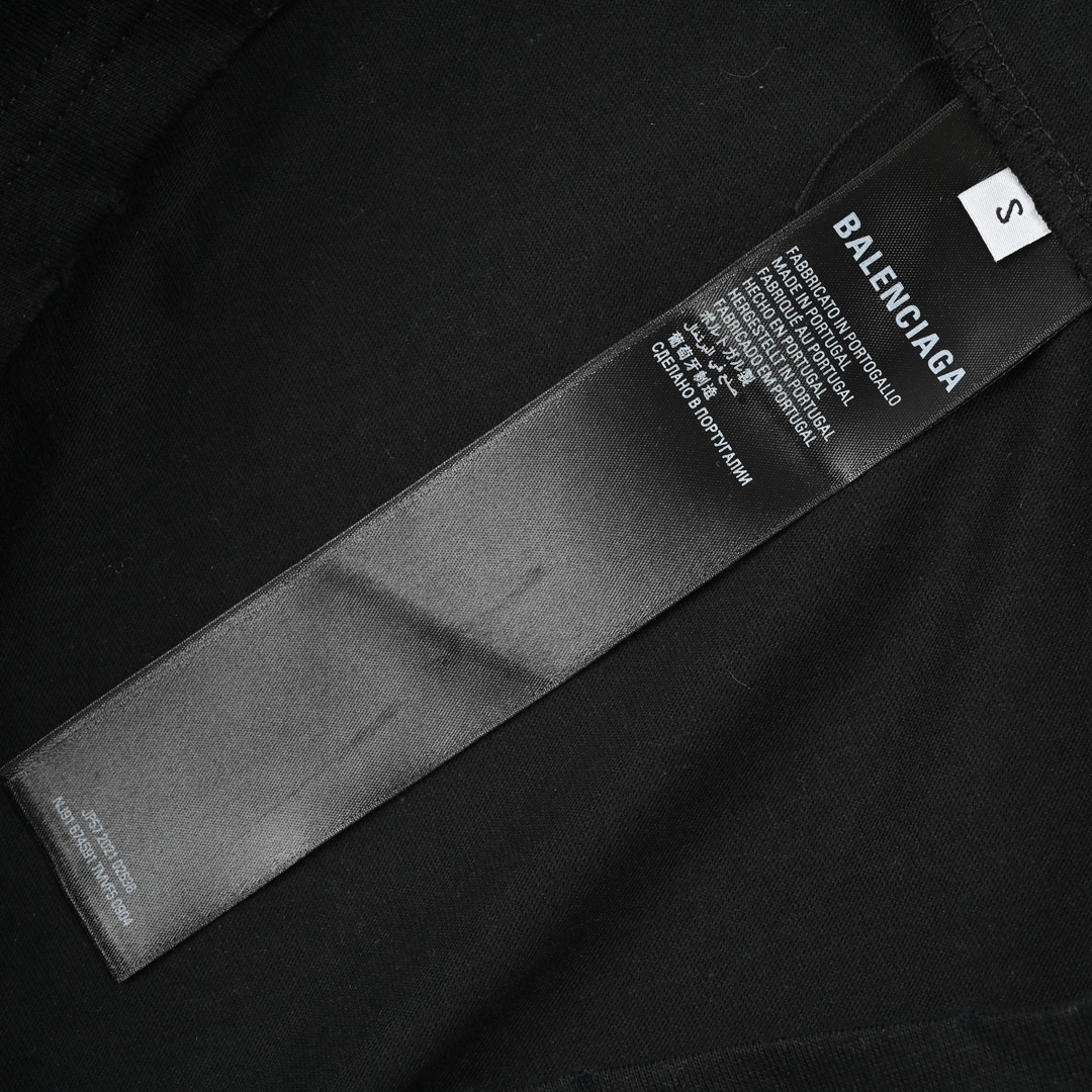 Balenciaga巴黎世家BLCG 24SS 大廓形火焰短袖T恤 黑色