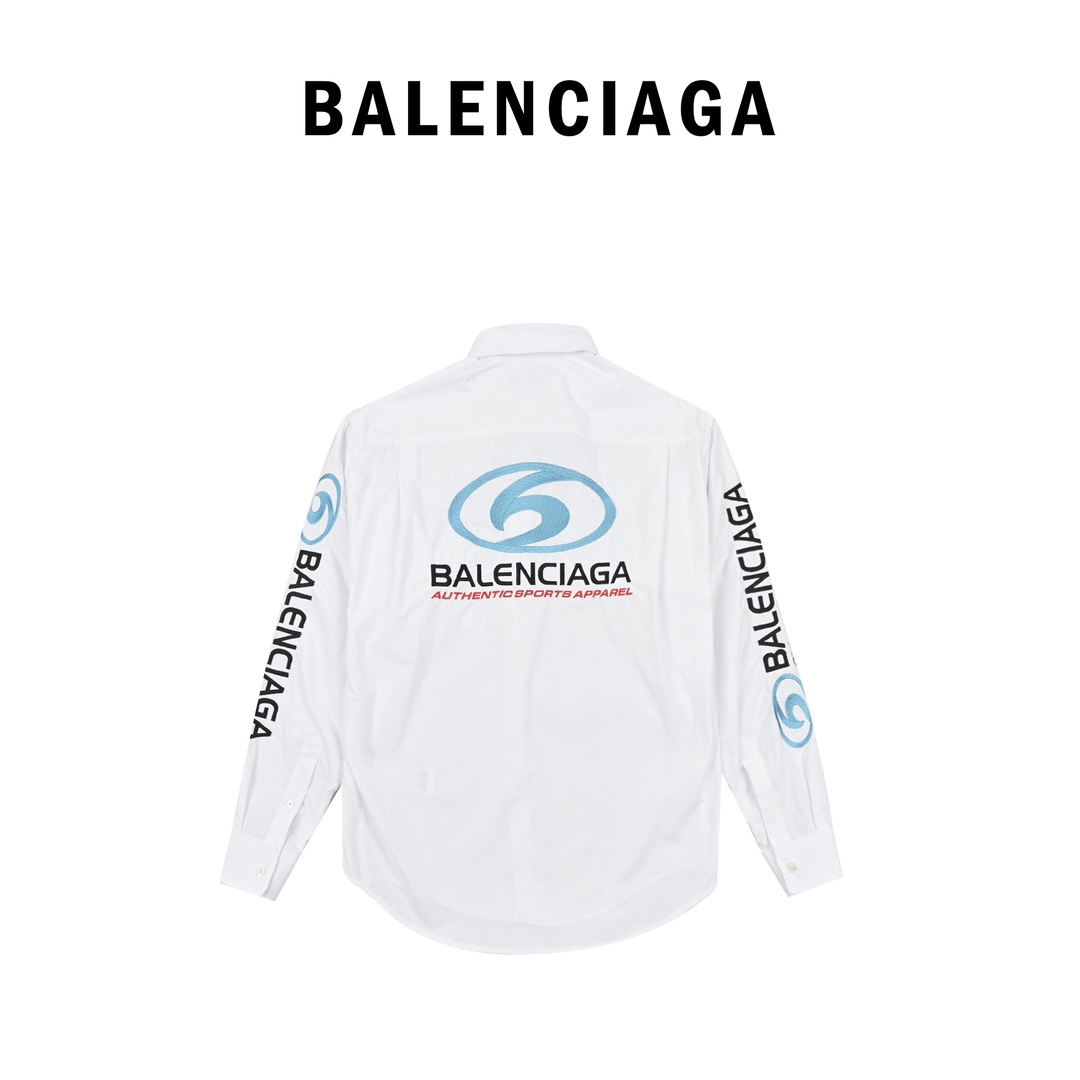 Balenciaga巴黎世家经典舒适长袖翻领衬衣