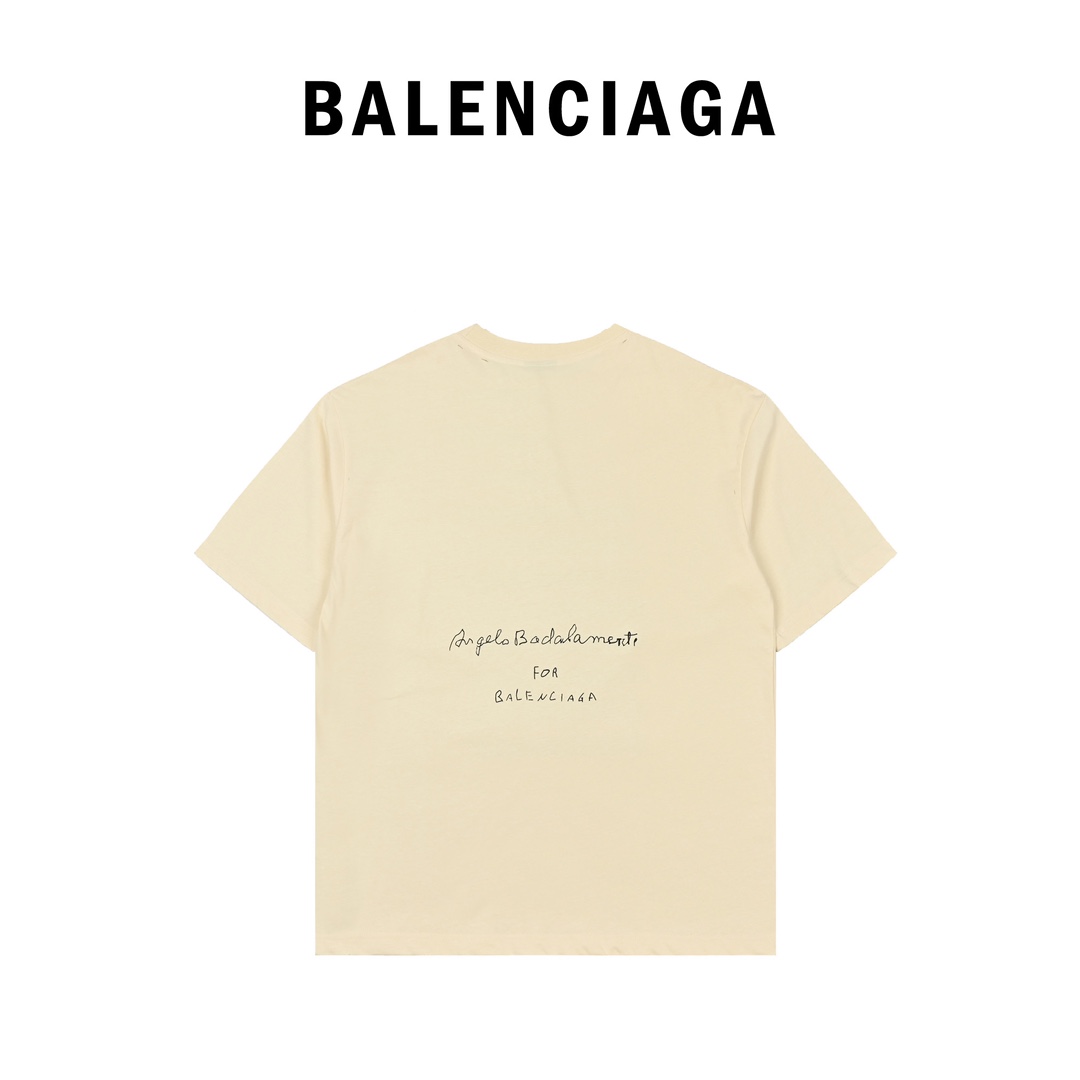 Balenciga/巴黎世家 音符前后印花T恤