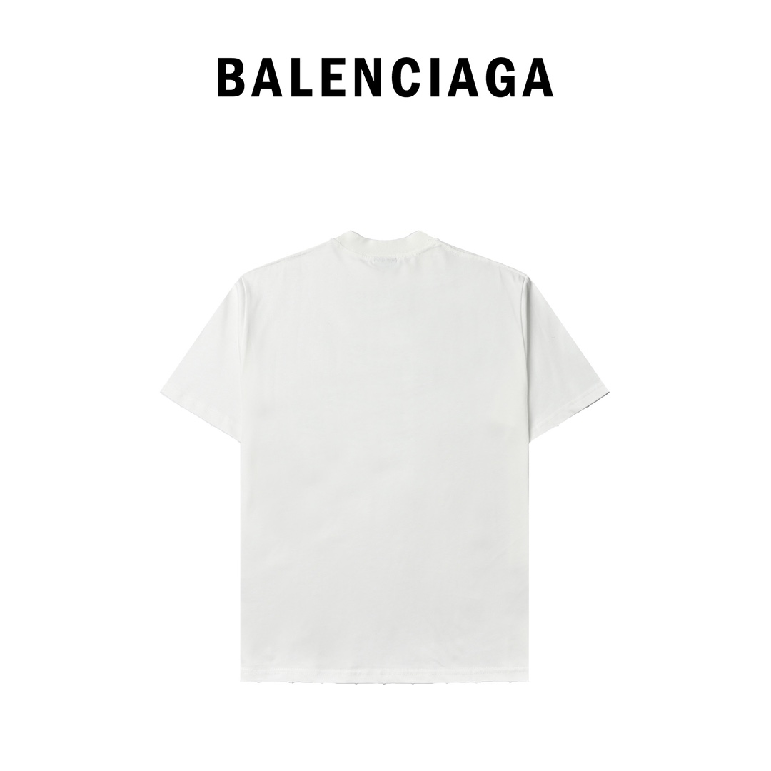Balenciaga巴黎世家BLCG 24SS泼墨模糊可乐短袖T恤