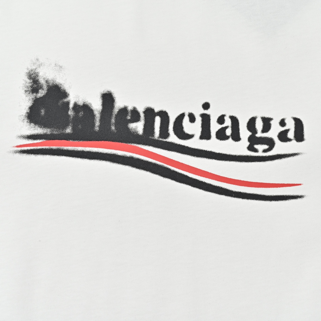 Balenciaga巴黎世家BLCG 24SS泼墨模糊可乐短袖T恤