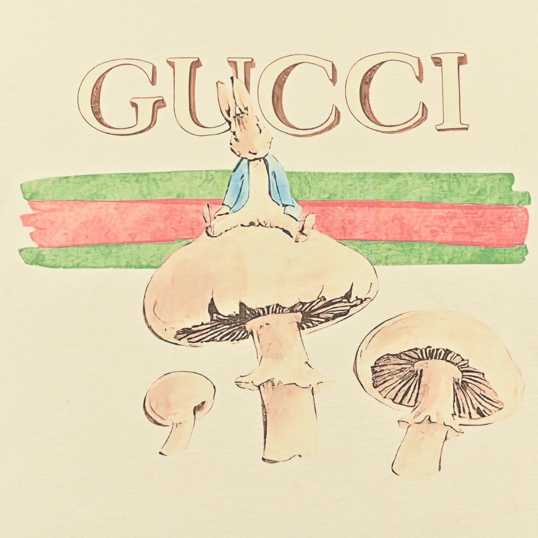 Gucci 古驰 经典字母logo蘑菇印花T恤