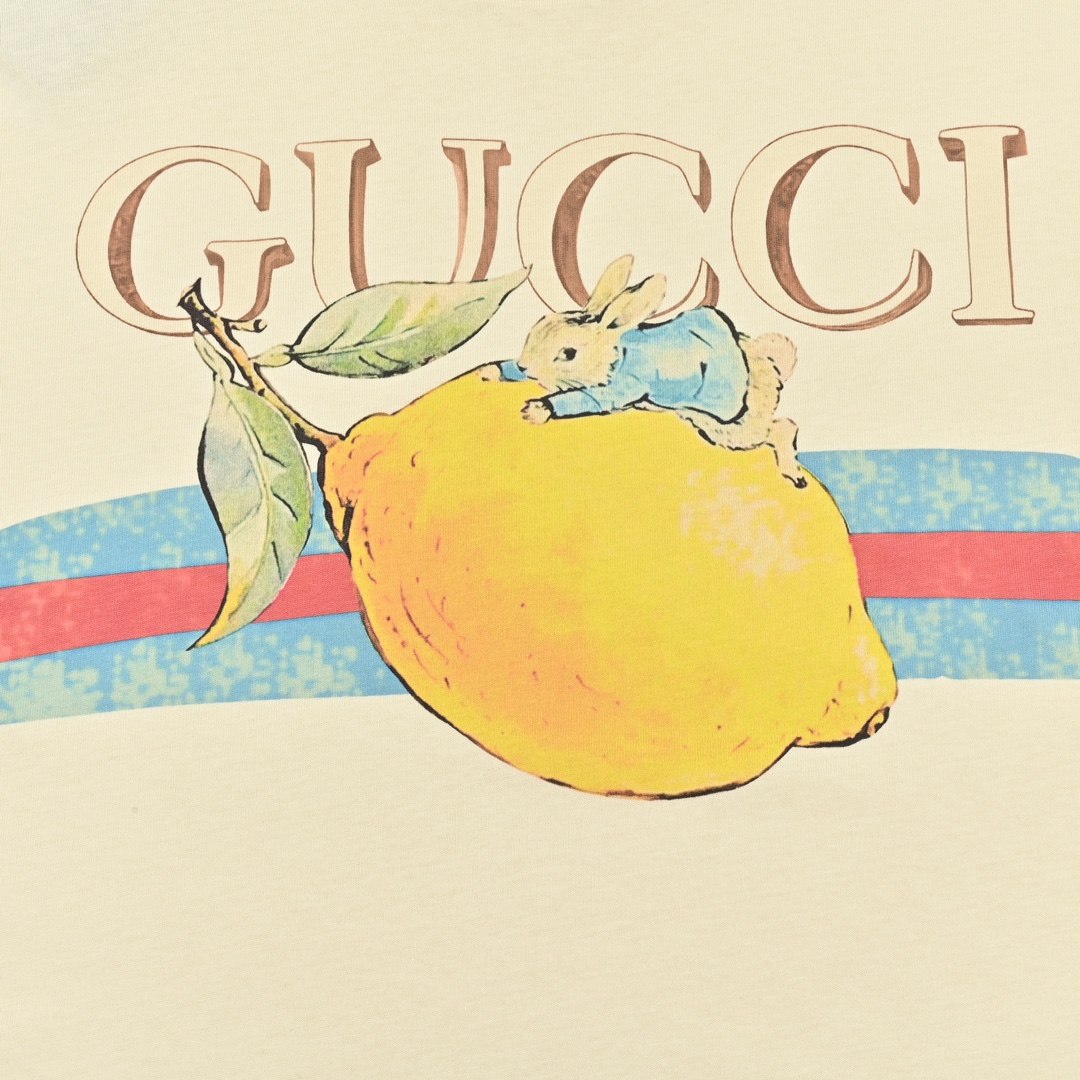 Gucci古驰24ss新款彼得兔系列圆领短袖 2024早春系列高克重短袖