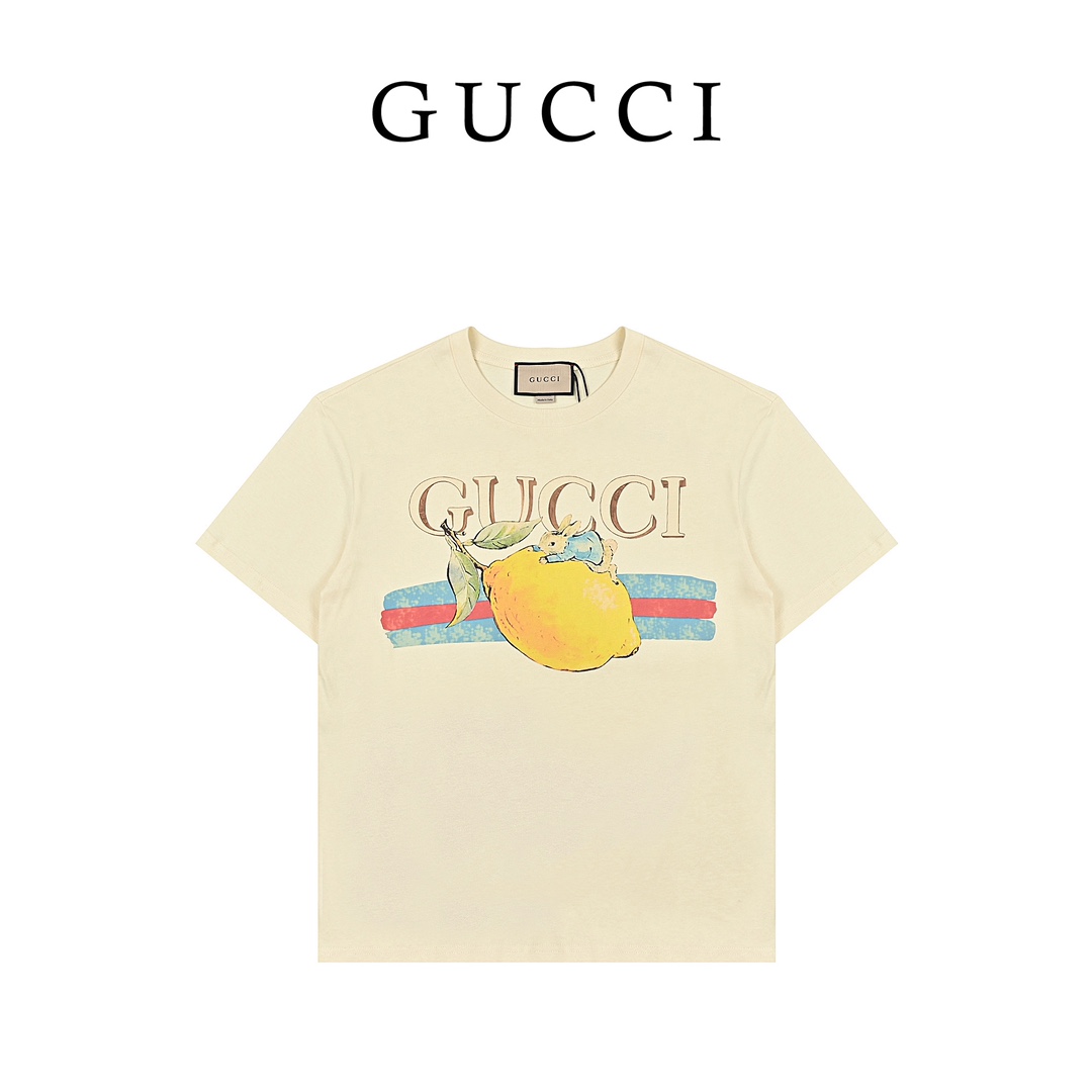 Gucci古驰24ss新款彼得兔系列圆领短袖 2024早春系列高克重短袖
