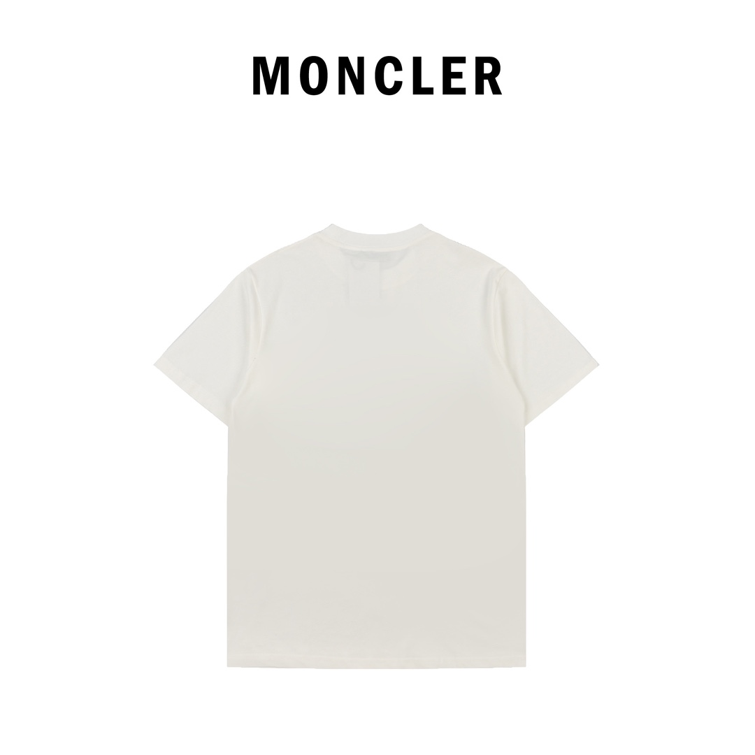 Moncler/蒙口 24ss 植绒字母logo短袖 采用32S双纱平纹