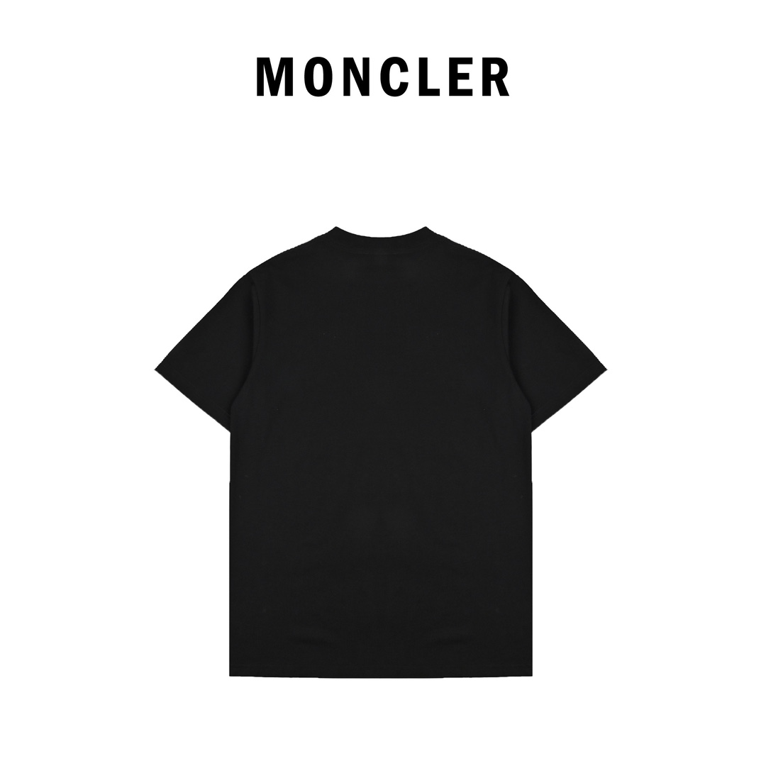 Moncler/蒙口 24ss 植绒字母logo短袖 采用32S双纱平纹