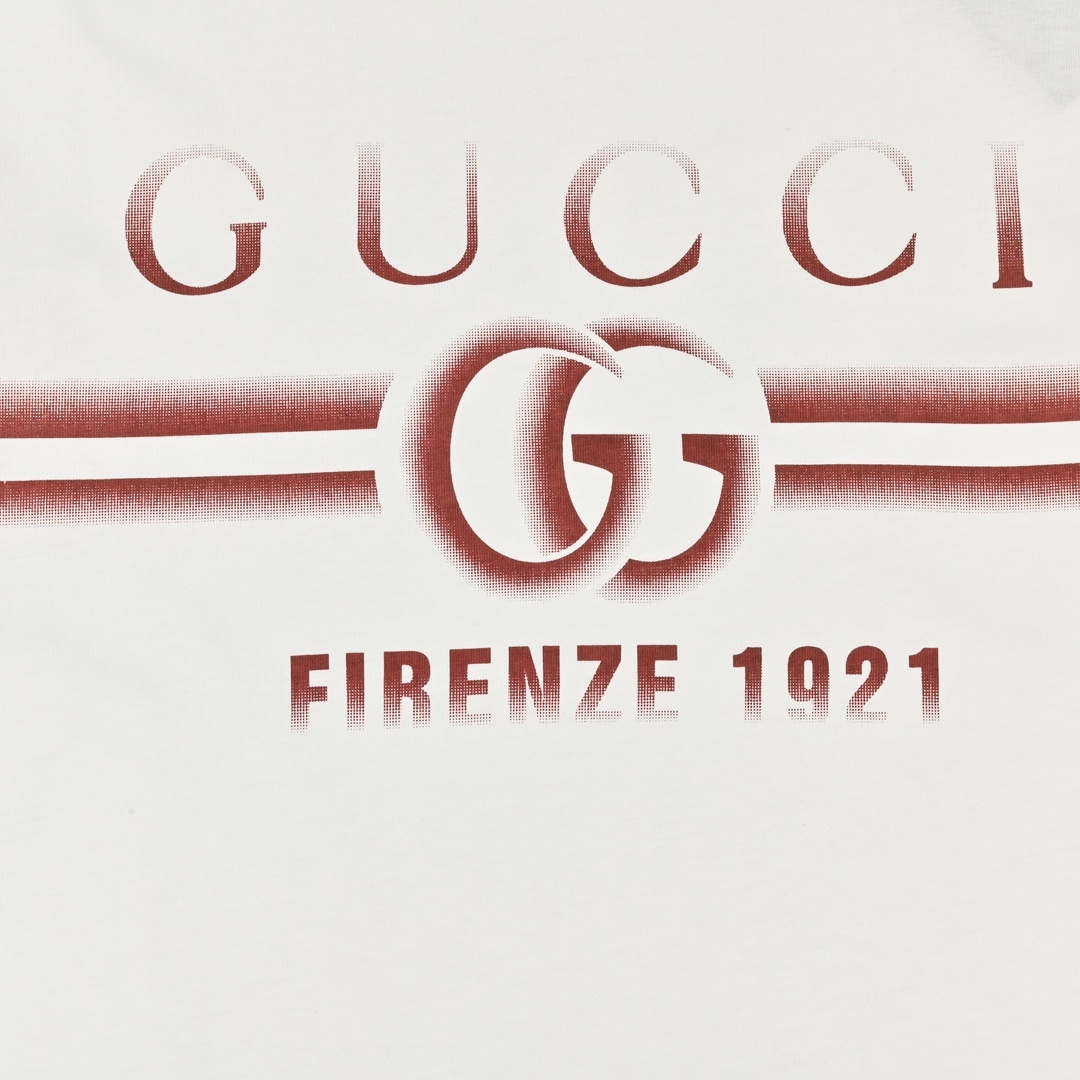 Gucci 古驰Firenze 1921褪色印花圆领短袖