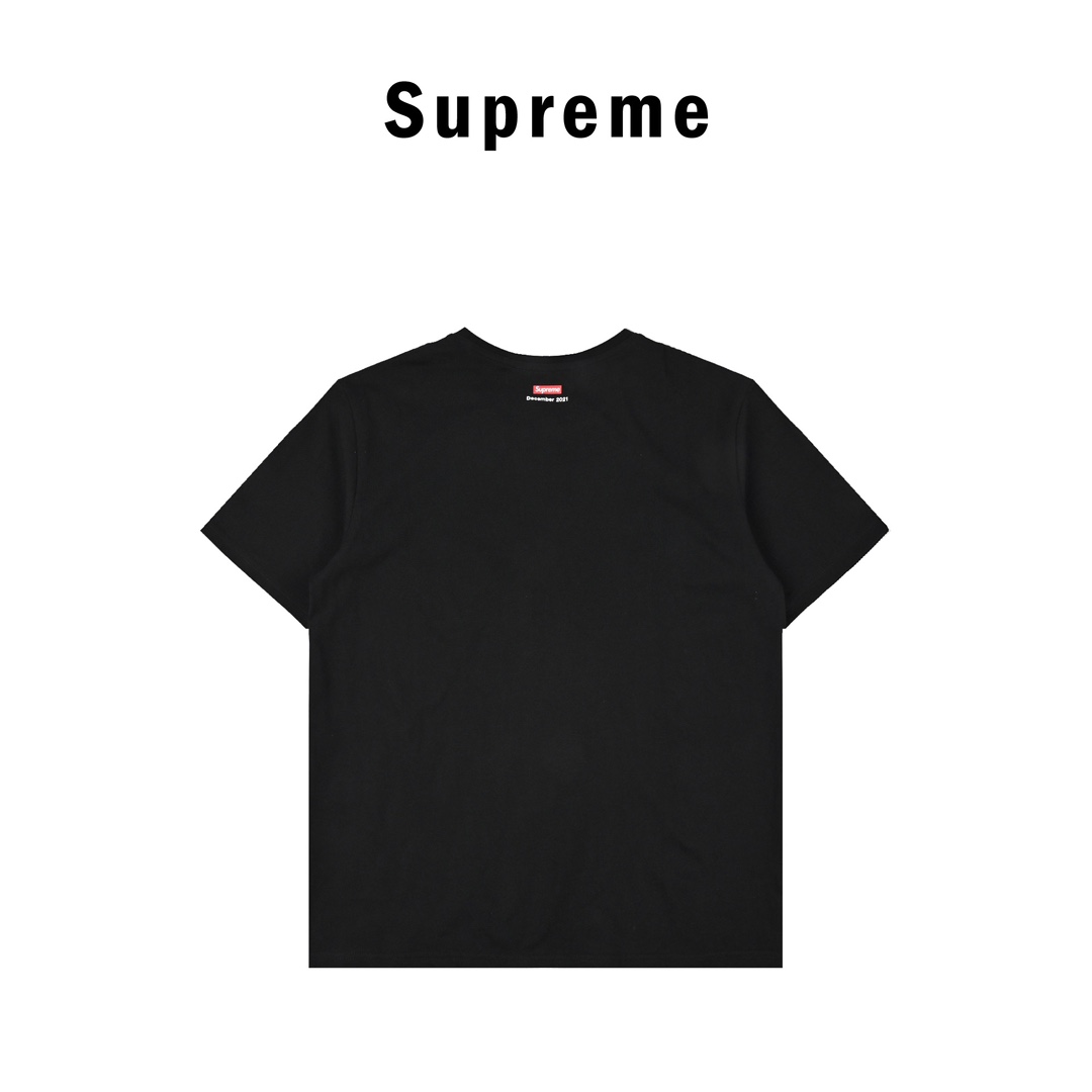 SUPREME 21FW SPEND IT 美金TEE 前胸黑金图案印花短袖