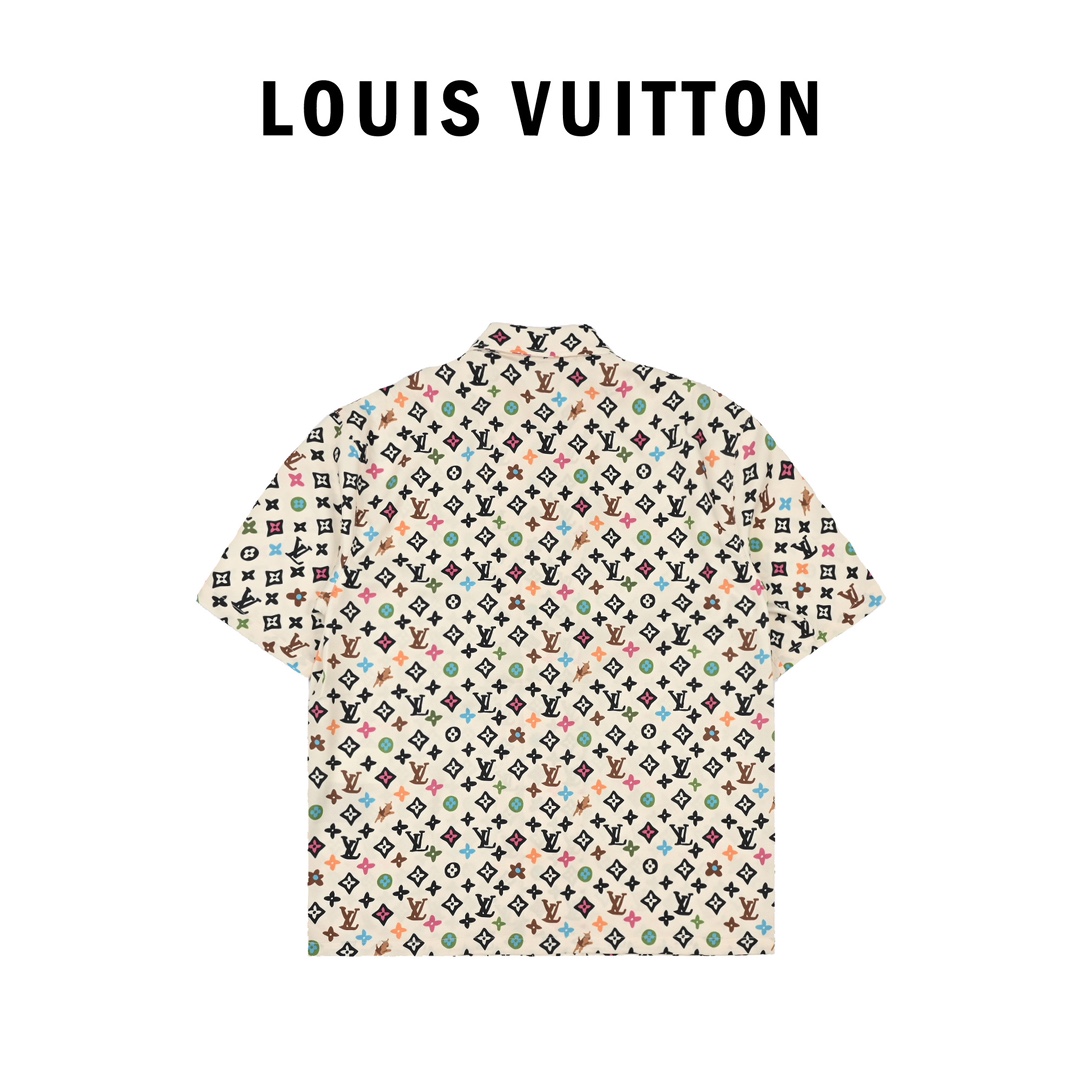 Louis Vuitton/路易威登 Monogram满印老花丝绸短袖衬衫