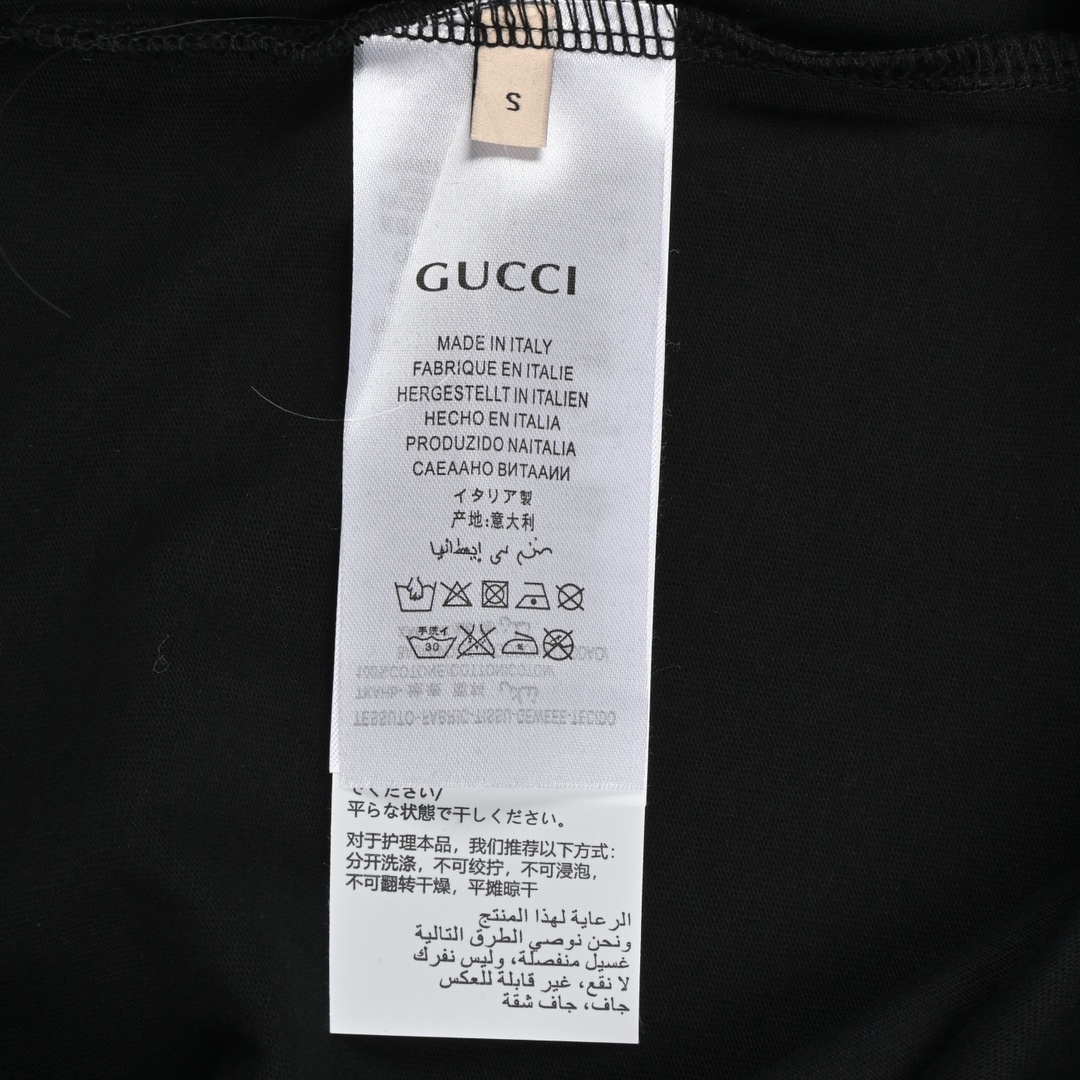 Gucci古驰24ss彩虹互扣数码直喷印花字母短袖