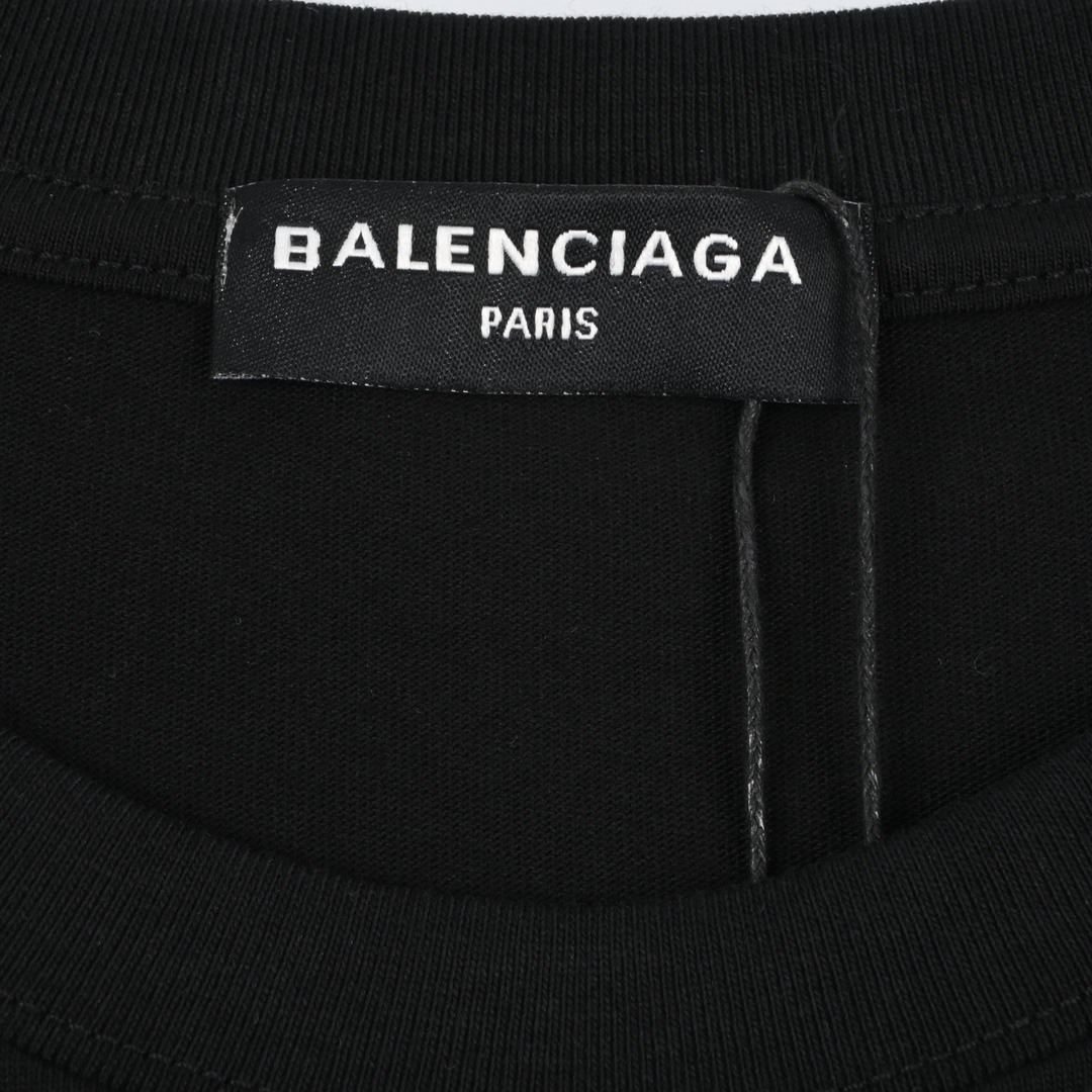 Balenciaga巴黎世家背头墨镜男图案圆领短袖