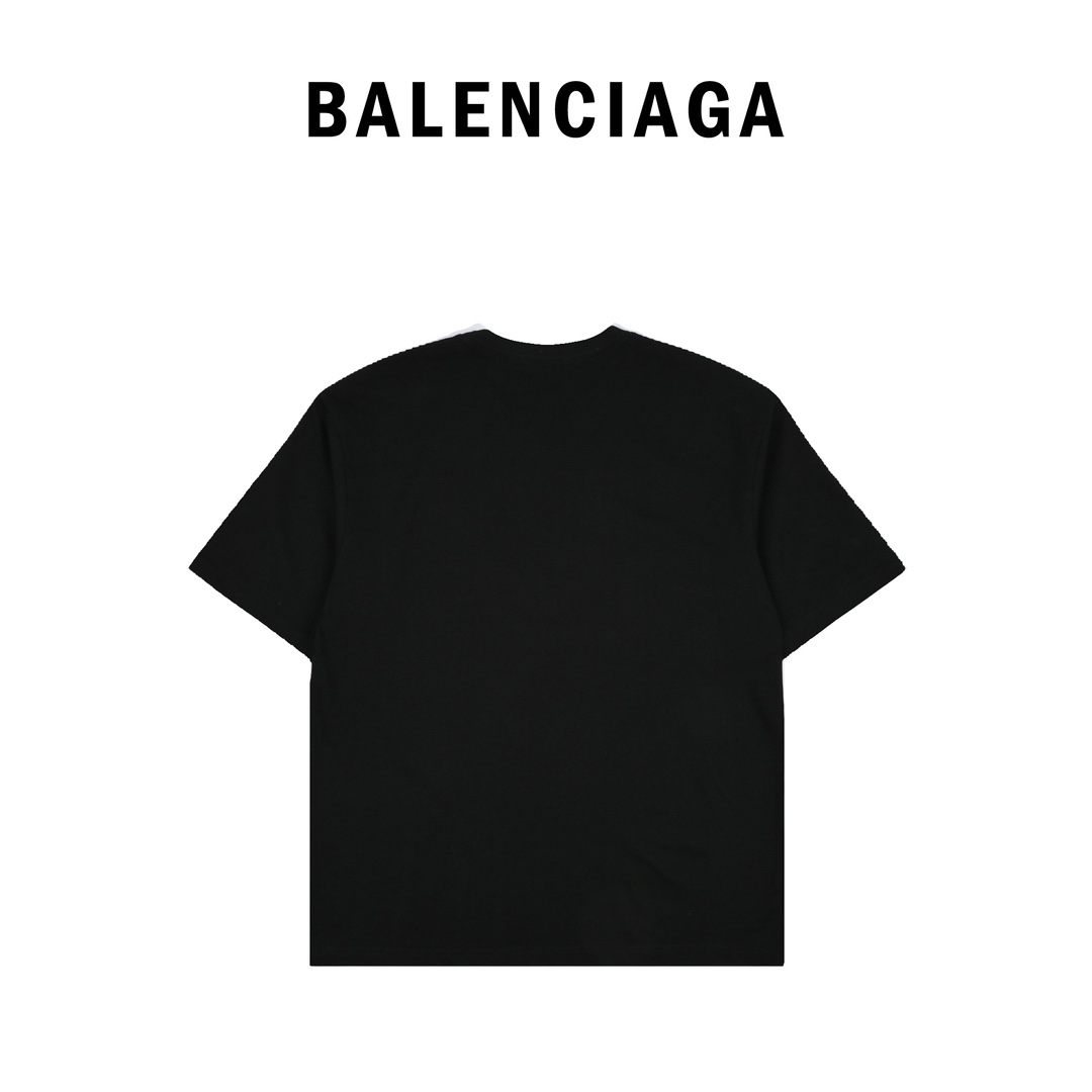 Balenciaga巴黎世家背头墨镜男图案圆领短袖