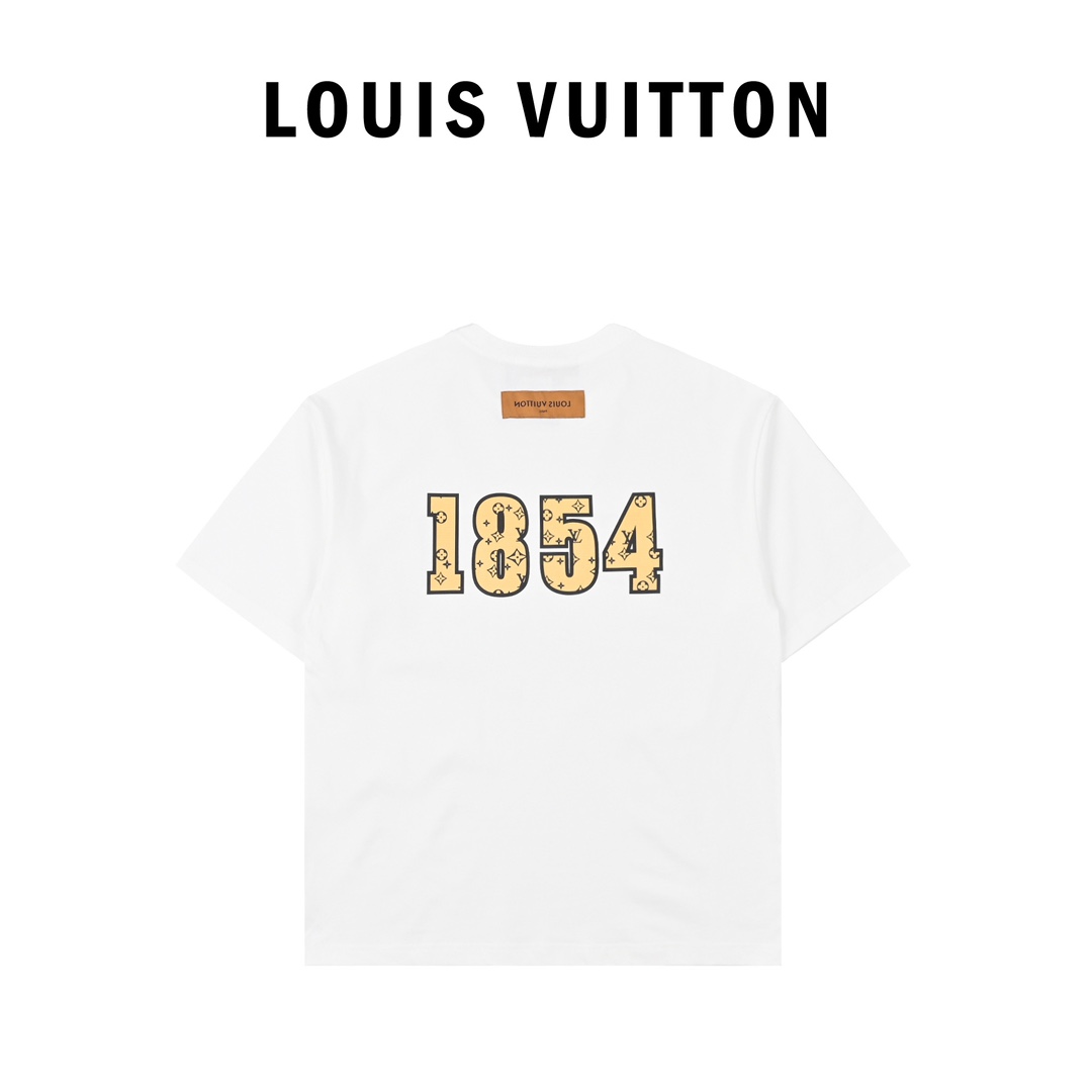 Louis Vuitton路易威登老花字母印花圆领短袖
