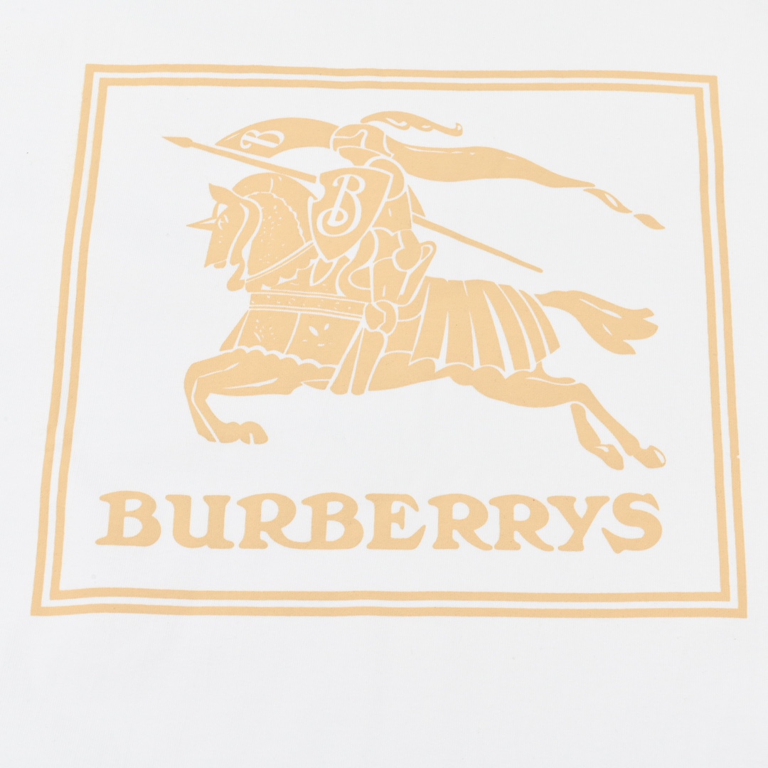 Burberry巴宝莉马术骑士战马徽标绒面发泡印花棉质宽松T恤衫