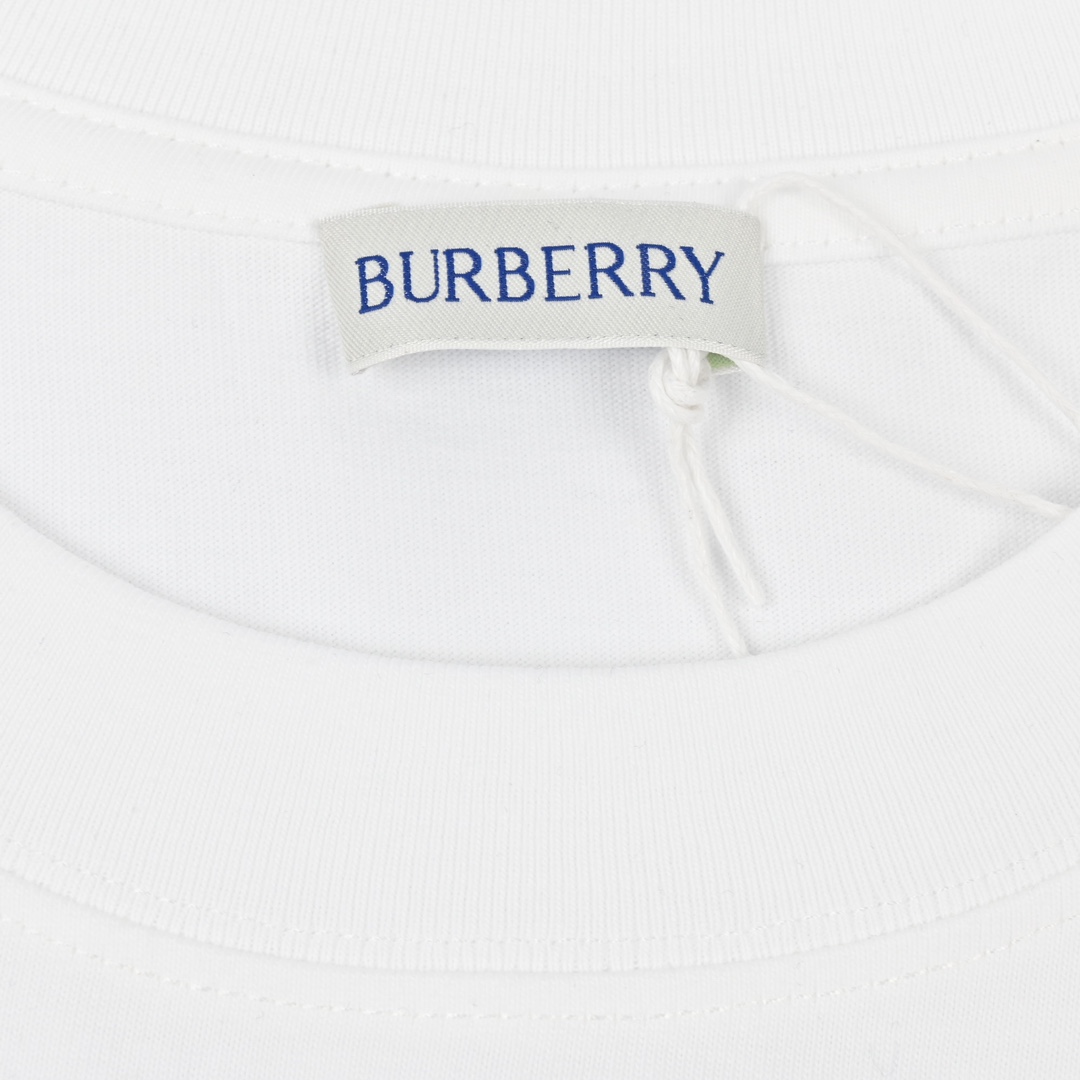 Burberry巴宝莉马术骑士战马徽标绒面发泡印花棉质宽松T恤衫