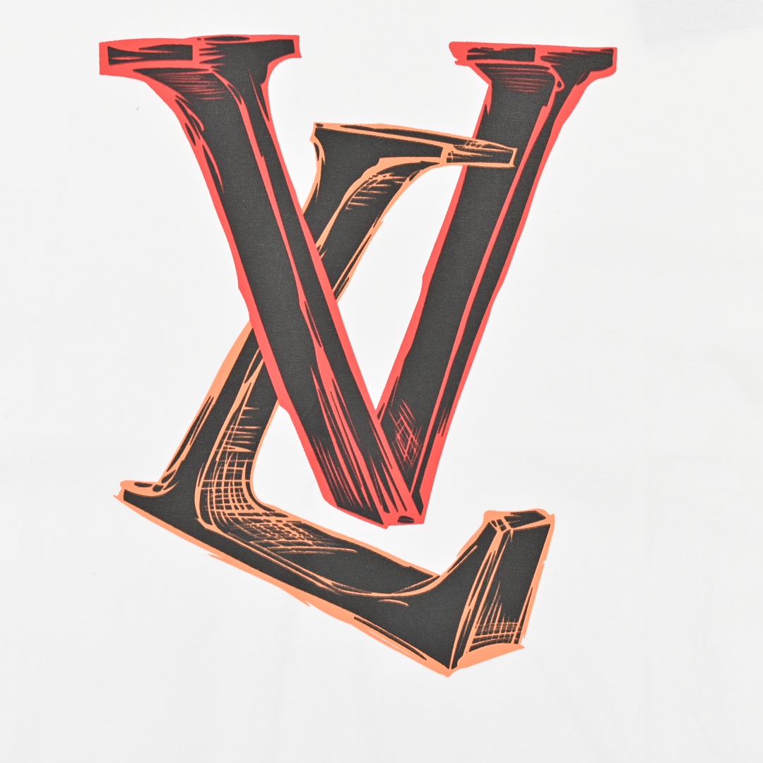 Louis Vuitton路易威登大Logo印花标识装饰短袖t恤