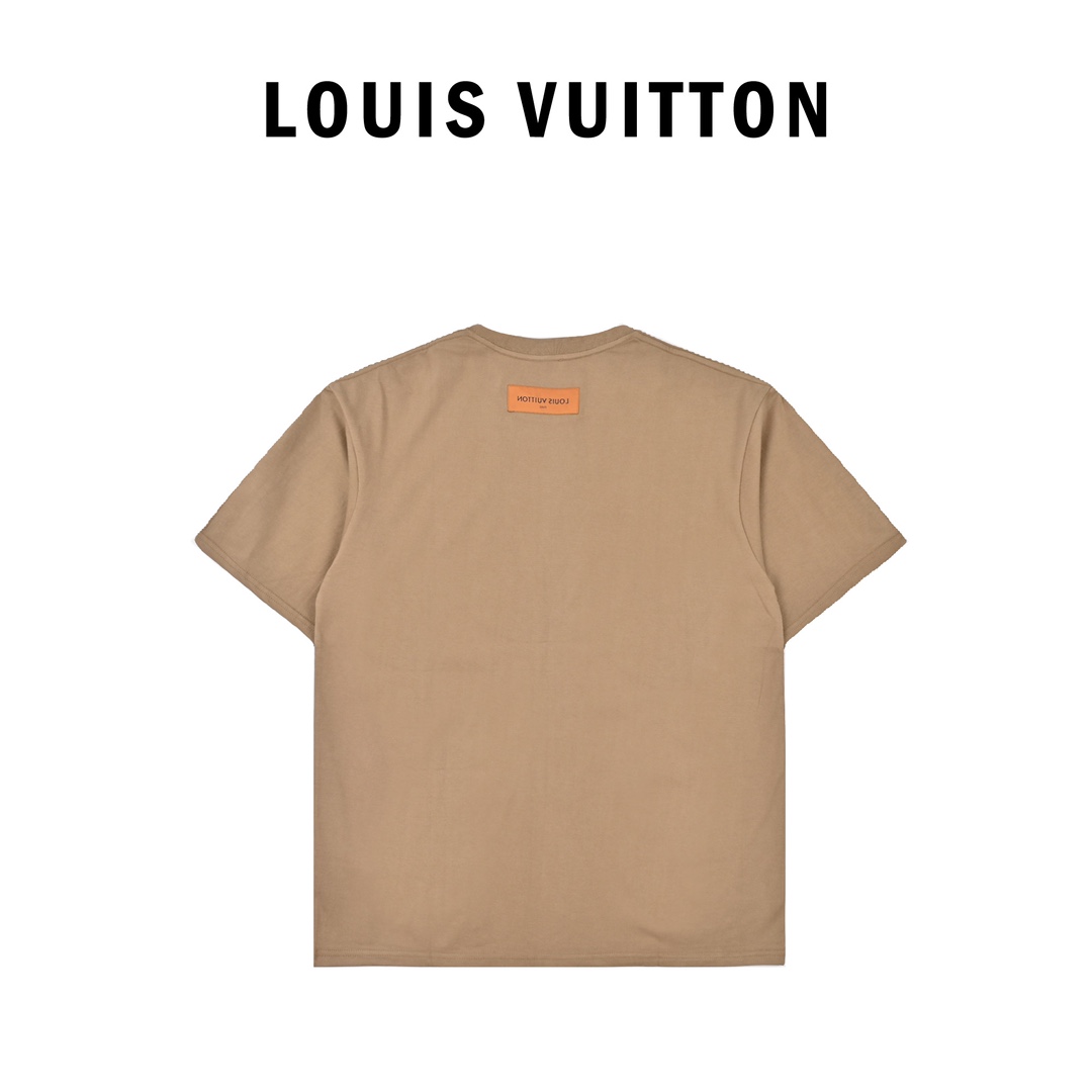 Louis Vuitton路易威登刺绣标识徽章短袖T恤