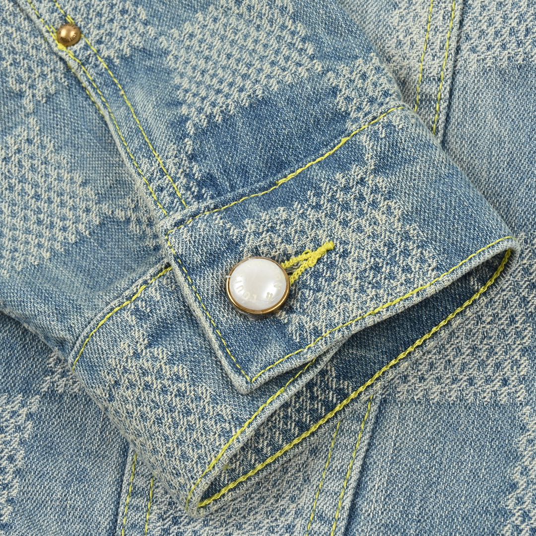 Louis Vuitton路易威登24SS 棋盘格翻领牛仔外套