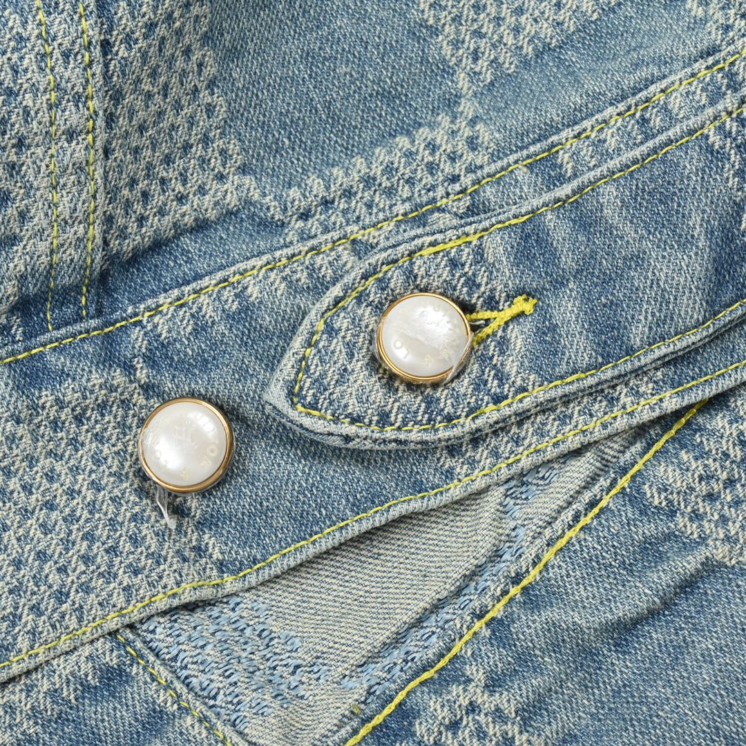 Louis Vuitton路易威登24SS 棋盘格翻领牛仔外套