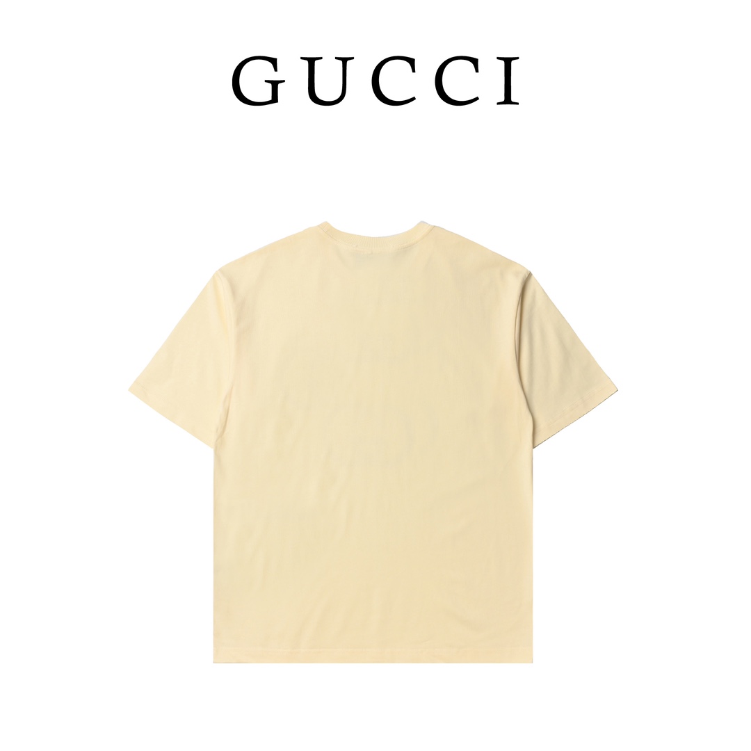 Gucci古驰24ss紫标互扣印花短袖 -GUCCI~古驰 当季新品数码印花短袖T恤 527120003