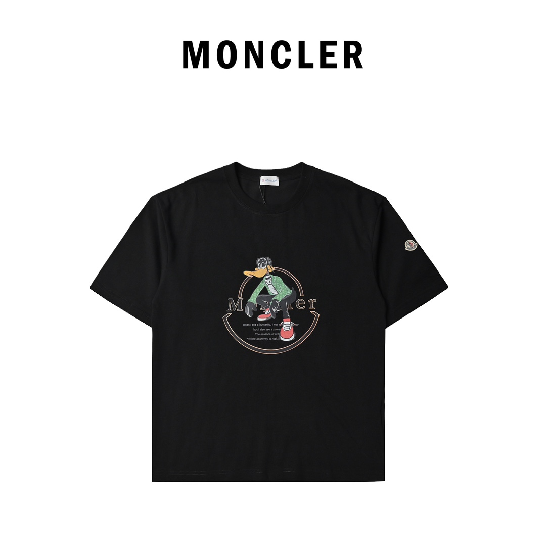 Moncler/蒙口24春夏新品数码透气动画人物印花纯棉简约百搭短袖T恤 529120003