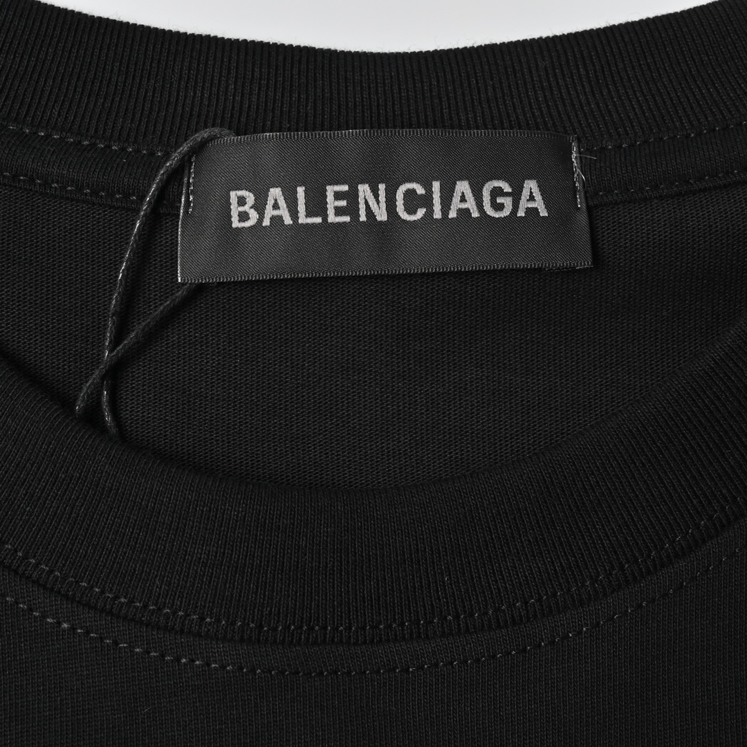 160 Balenciaga巴黎世家双B巴黎铁塔康丽数码直喷印花短袖 Logo标识印花 65120003